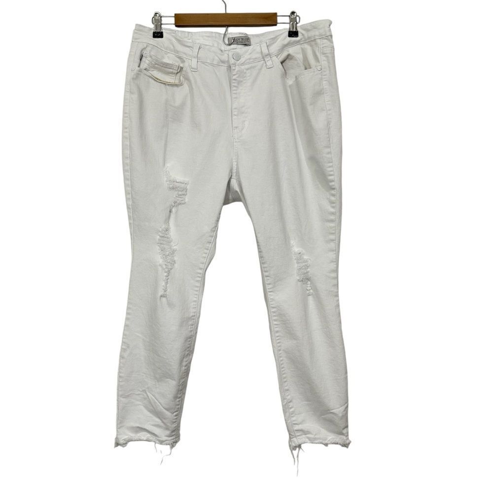 Judy Blue Skinny Fit White Destroyed Stretchy Jeans‎ 20W
